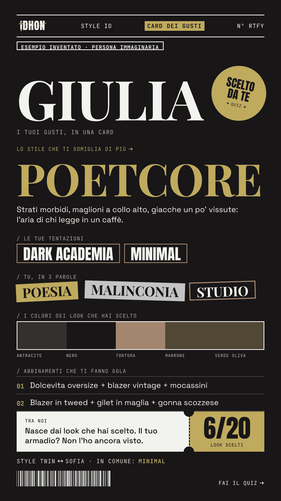 Esempi inventati · persone immaginarie: Giulia, Poetcore